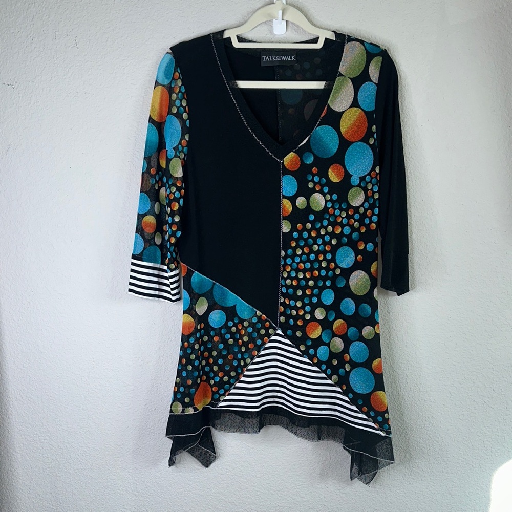 Talk‎ of the Walk Multicolor Polka Dot Tunic